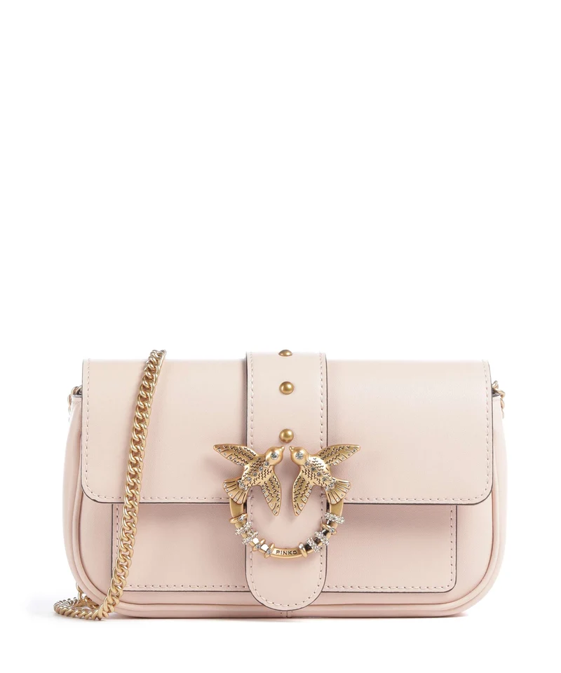 Pinko Love One Pocket New Buckle Umhängetasche rosa cammeo/antique gold