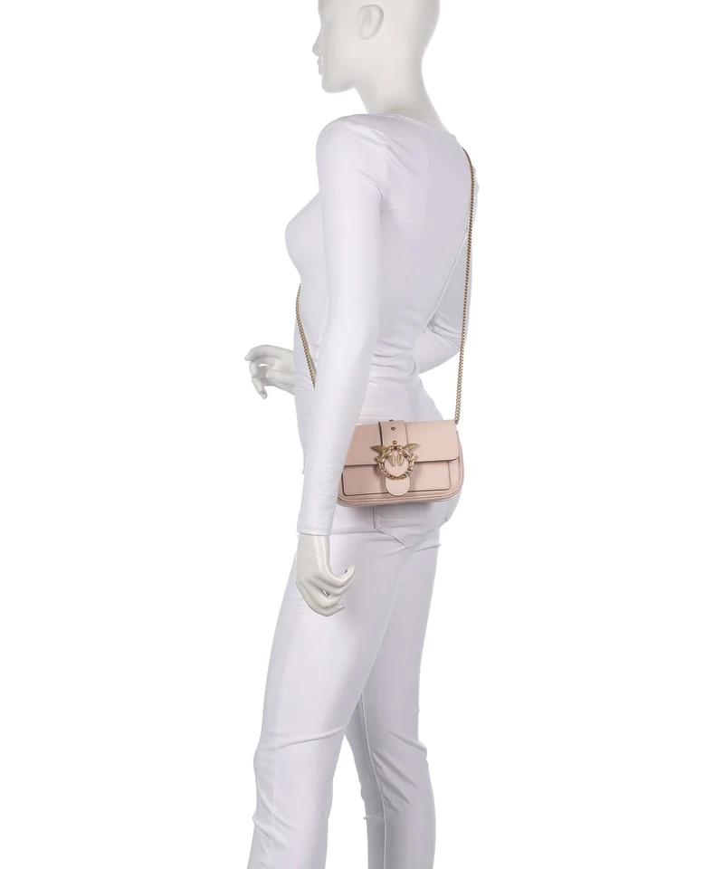 Pinko Love One Pocket New Buckle Umhängetasche rosa cammeo/antique gold