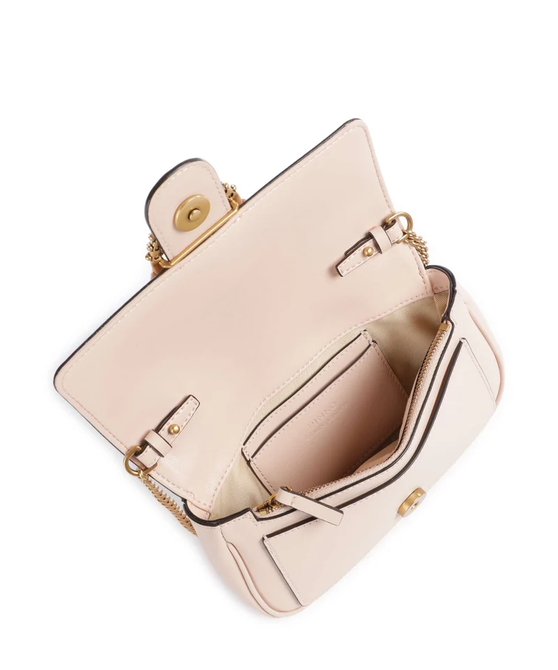 Pinko Love One Pocket New Buckle Umhängetasche rosa cammeo/antique gold