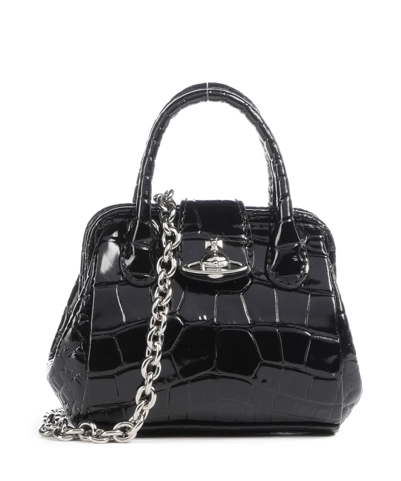Vivienne Westwood Pamela Embossed Croc Mini Umhängetasche black
