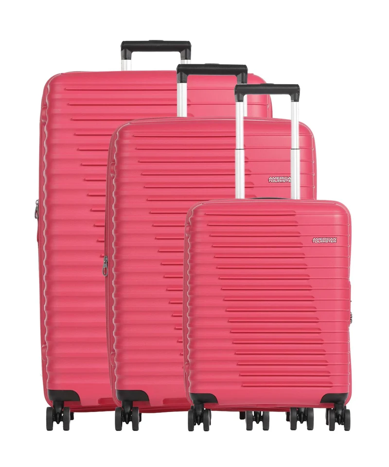 American Tourister Roadrush 4-Rollen Trolley Set berry pink