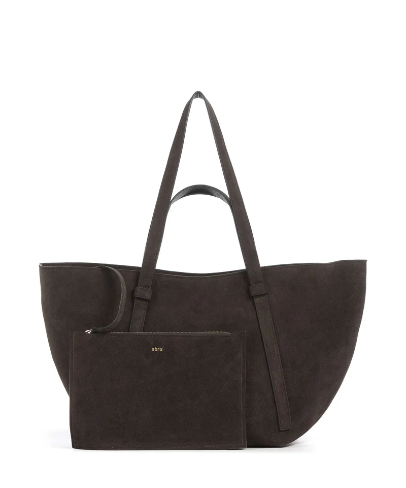 Abro Suede Cosmo Large Shopper dark brown