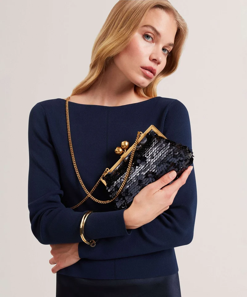 Ted Baker Sequinz Umhängetasche navy