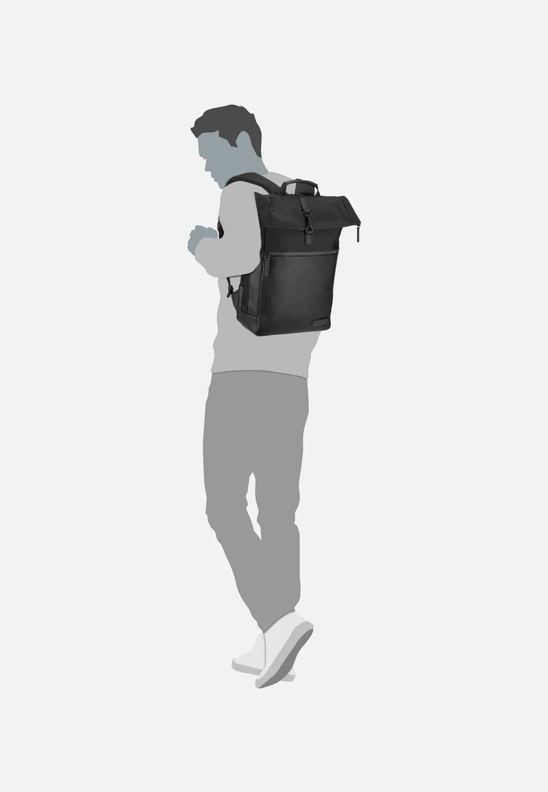 Riga Courier Black - Rolltop Rucksack