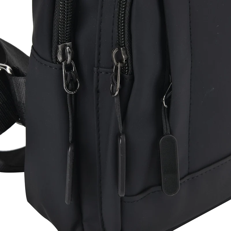 RFID Nylon-Slingbag mit Kopfhöreröffnung, 17x8x30,5 cm, Maße: 17x8x30,5 cm, Blau