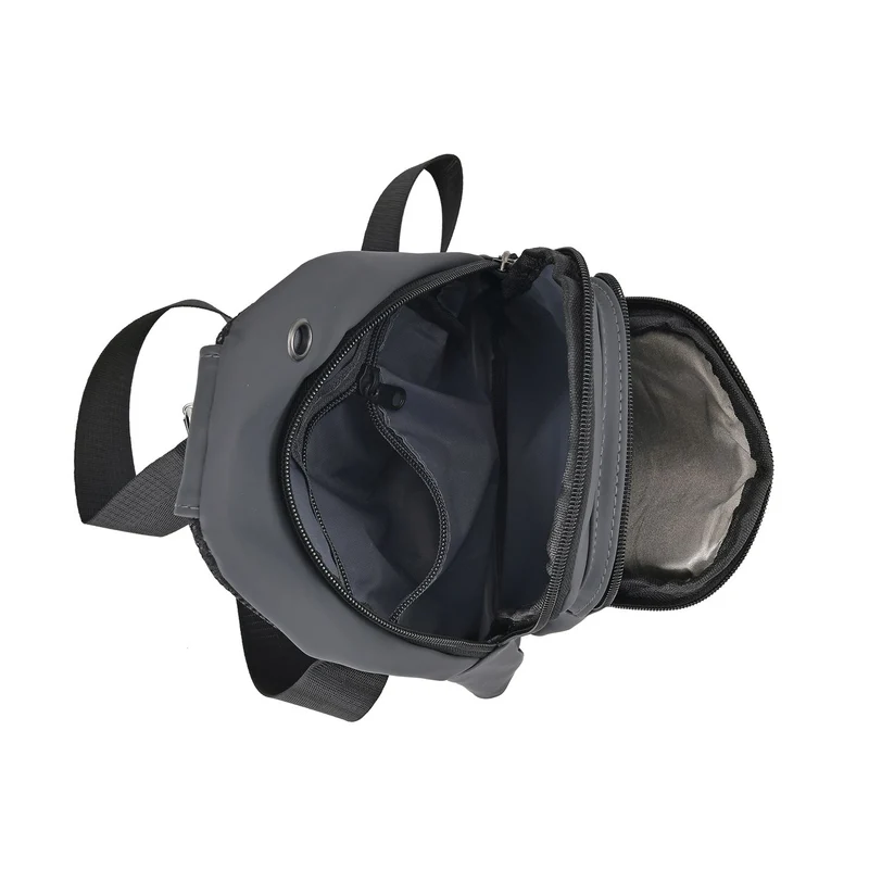RFID Nylon-Slingbag mit Kopfhöreröffnung, 17x8x30,5 cm, Maße: 17x8x30,5 cm, Blau