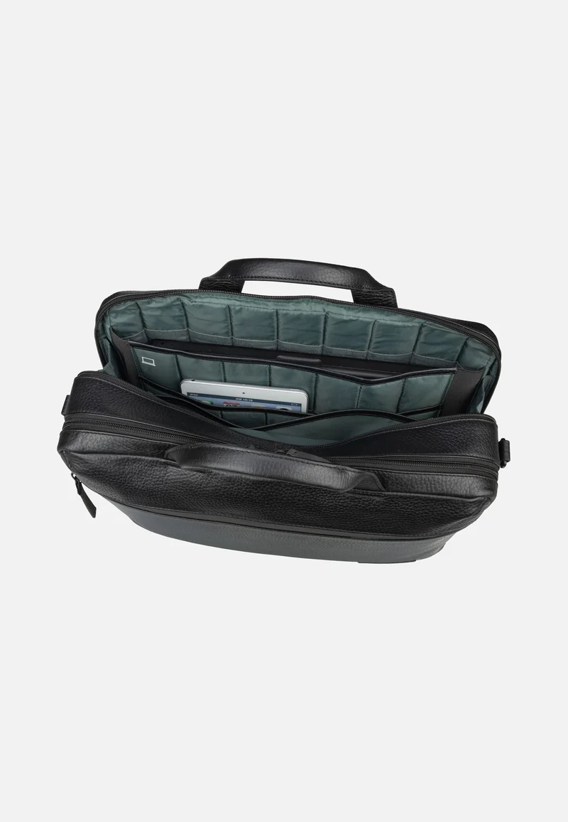 Stockholm Business Bag L 2 Comp Black - Aktentasche