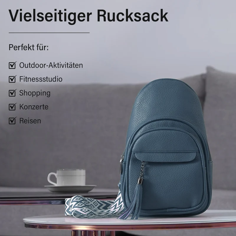 Crossbody-Tasche aus Nylon, mit mehreren Reißverschlussfächern und verstellbarem Schulterriemen, 24x15x9?cm, Rot