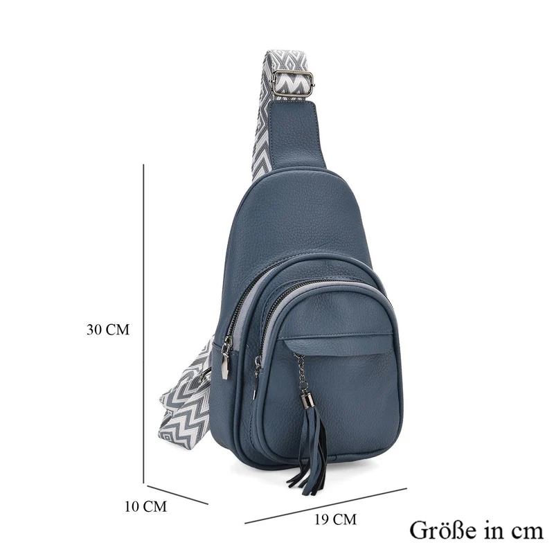 Crossbody-Tasche aus Nylon, mit mehreren Reißverschlussfächern und verstellbarem Schulterriemen, 24x15x9?cm, Rot