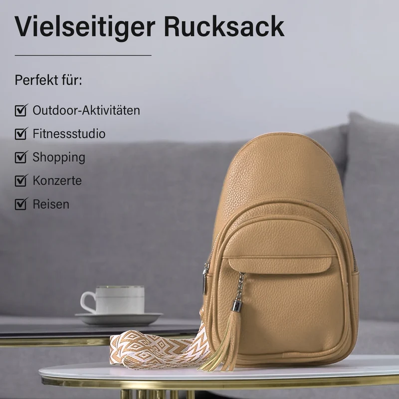 Crossbody-Tasche aus Nylon, mit mehreren Reißverschlussfächern und verstellbarem Schulterriemen, 24x15x9?cm, Rot