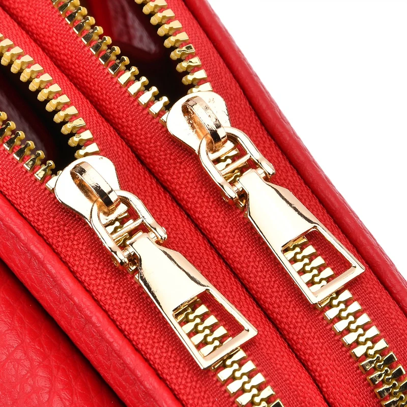 Crossbody-Handytasche mit RFID-Schutz, Kartenfächern und gemustertem Trageriemen, ca. 19x6x11 cm, Grün