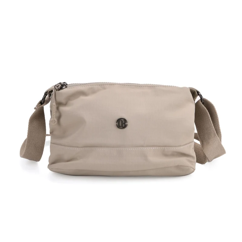 Crossbody-Tasche aus Nylon, mit mehreren Reißverschlussfächern und verstellbarem Schulterriemen, 24x15x9cm, Schwarz