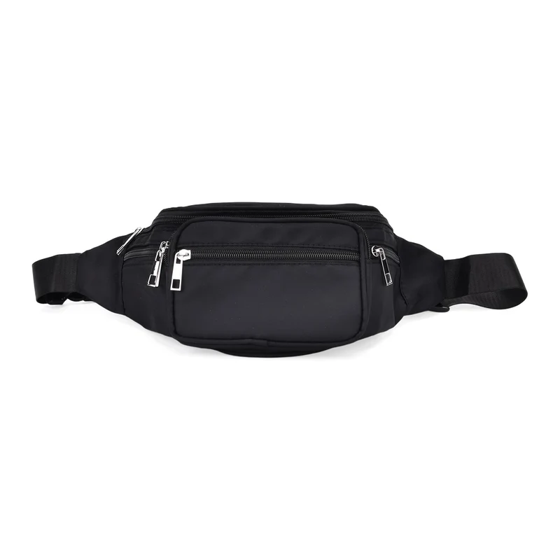 Gürteltasche mit RFID-Schutz, Nylon, 6 Reißverschlussfächer, Schnellverschluss, verstellbarer Schultergurt, Größe 37x10x13,5?cm, marineblau