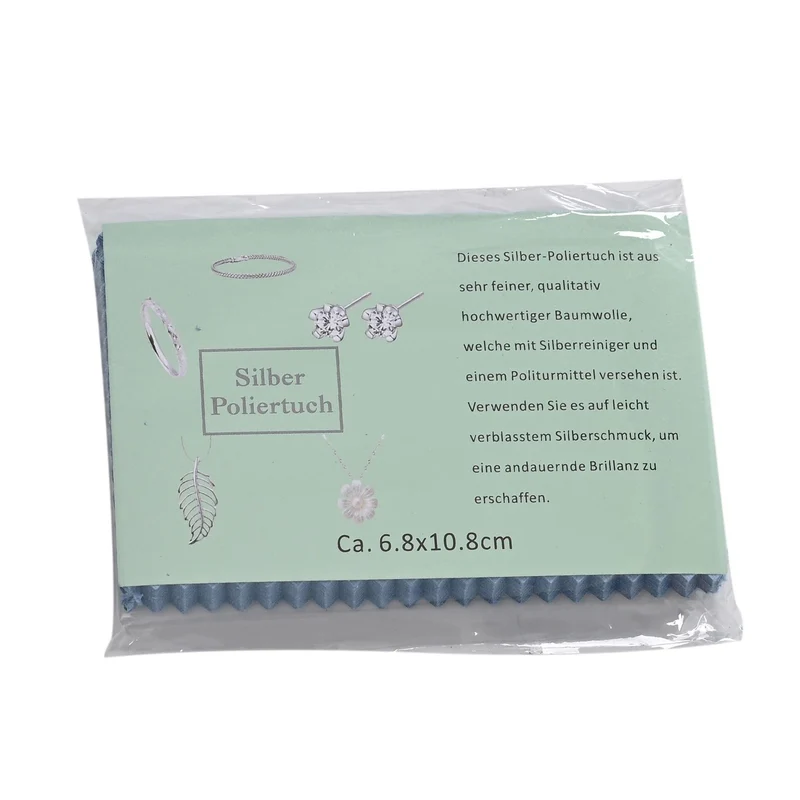 20 Stück Anti-Anlauf-Silberpoliertücher, beidseitig verwendbar, Größe: 6,8x10,8 cm, grau