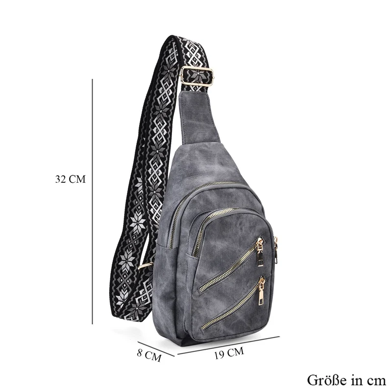 Crossbody-Slingbag aus Nylon mit RFID-Schutz, ca. 19 x 8 x 32 cm, verstellbarer Trageriemen, rosa