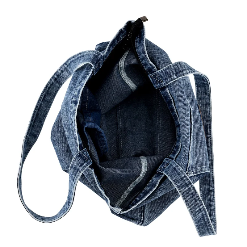 LIVMORE Shopper Tasche mit Reißverschlussfach und Innenfach 42 x 34 x 8 cm Dunkelblau