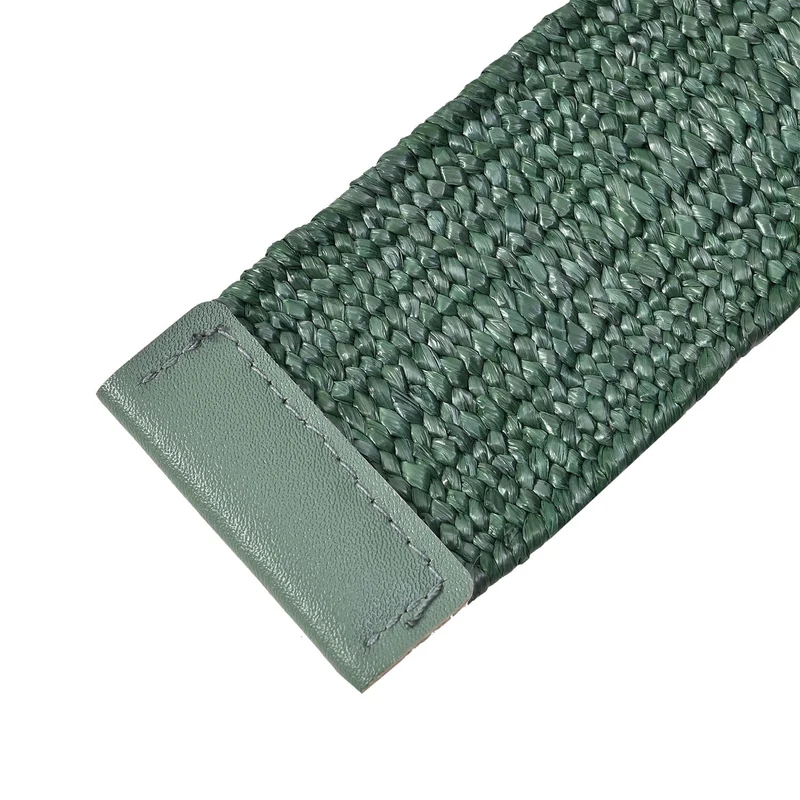 Elastischer Gürtel mit Holzschnalle 99x4.8cm, weiß