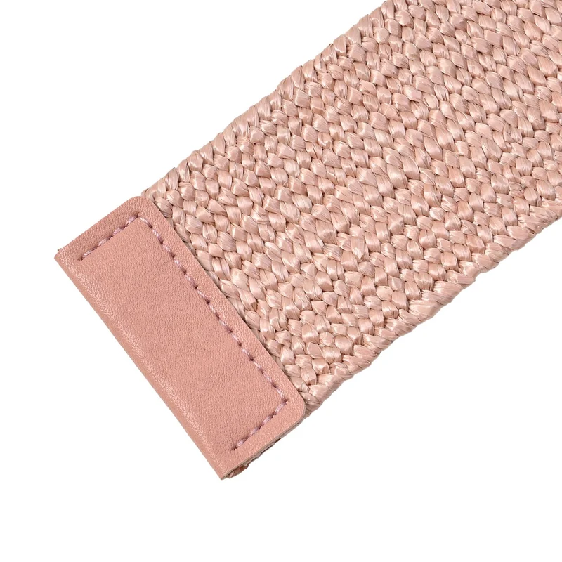 Elastischer Gürtel mit Holzschnalle 99x4.8cm, weiß