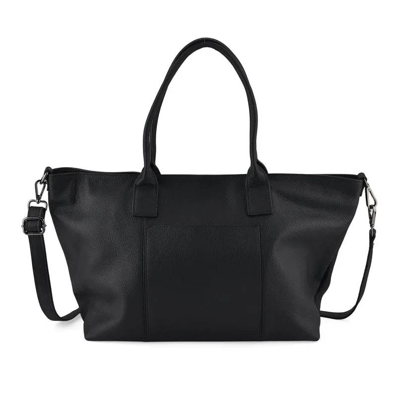 Echtleder-Schultertasche, Shopper-Design, Reißverschluss, abnehmbarer Schulterriemen, 38x17x30 cm, Aprikose