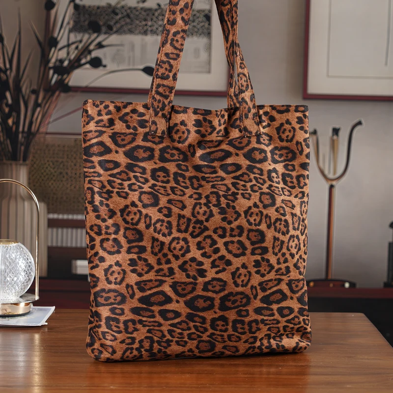 Leopardenmuster Shopper mit Reißverschluss, Polyester, 40 x 5,5 x 39 cm, Grau