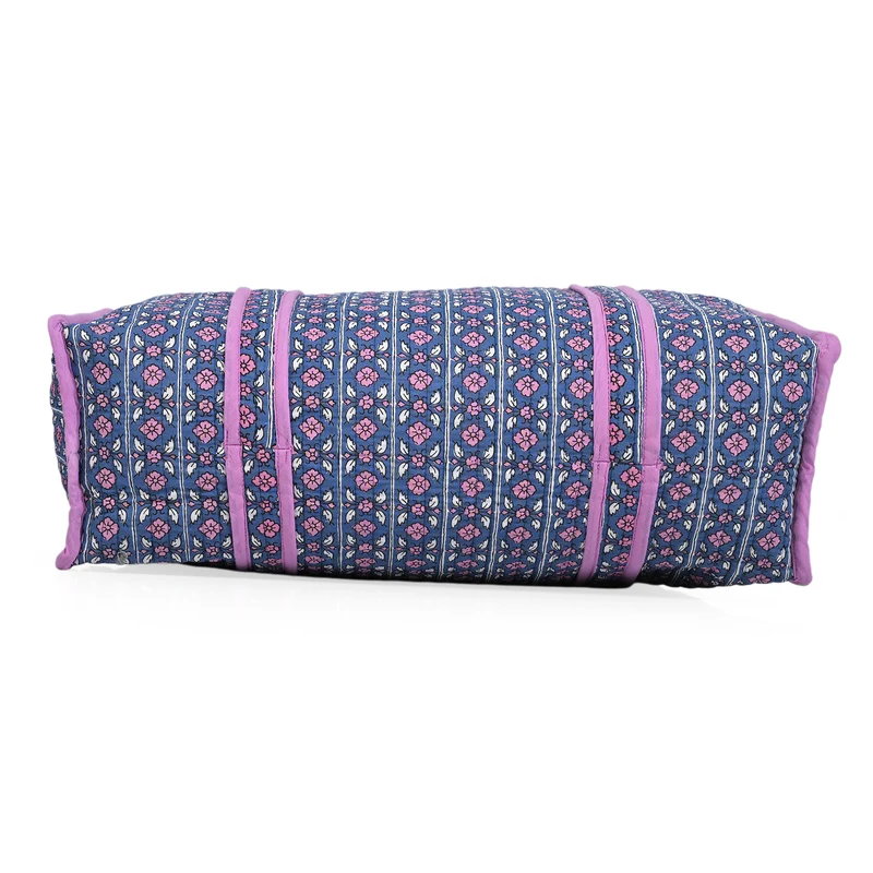 LIVMORE Stepp-Shopper mit Reißverschluss und langen Henkeln, 45 x 43 x 15 cm, Marineblau