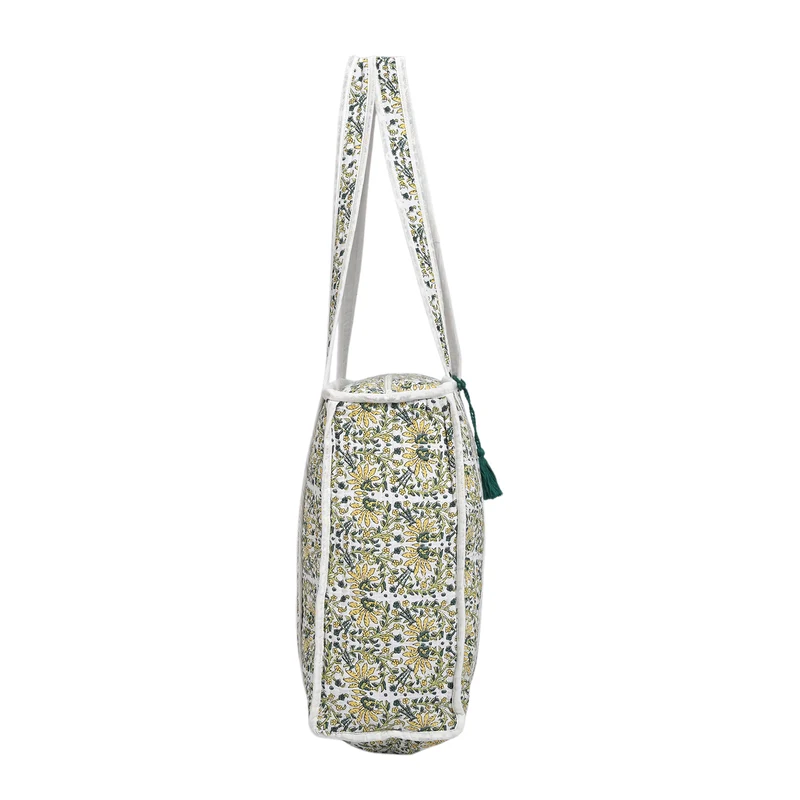 LIVMORE Stepp-Shopper mit Reißverschluss und langen Henkeln, 45 x 43 x 15 cm, Marineblau