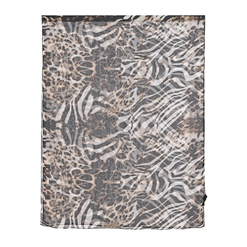 LA MAREY Signature Set mit Seidenschal und Seidentropfen-Ohrringen, 100% Maulbeerseide, 65 x 170 cm, Perlgrau mit Beige
