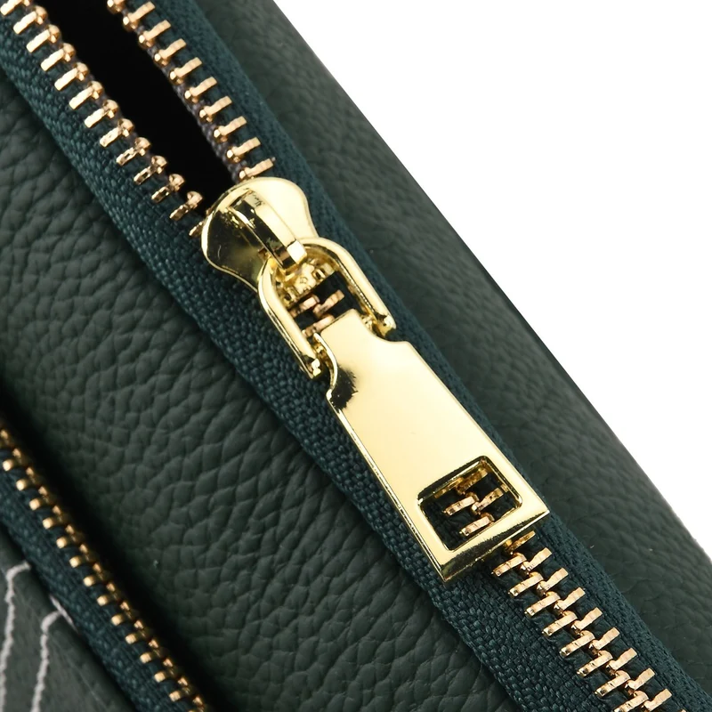 Echtes Leder Umhängetasche mit Reißverschluss 21 x 5 x 14 cm Rosa