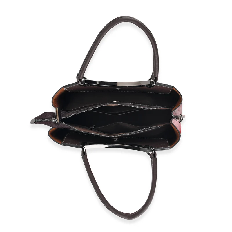 Florale Kunstprint Crossbody-Tasche mit gemustertem Schulterriemen, 30 x 18 x 22 cm, Rot