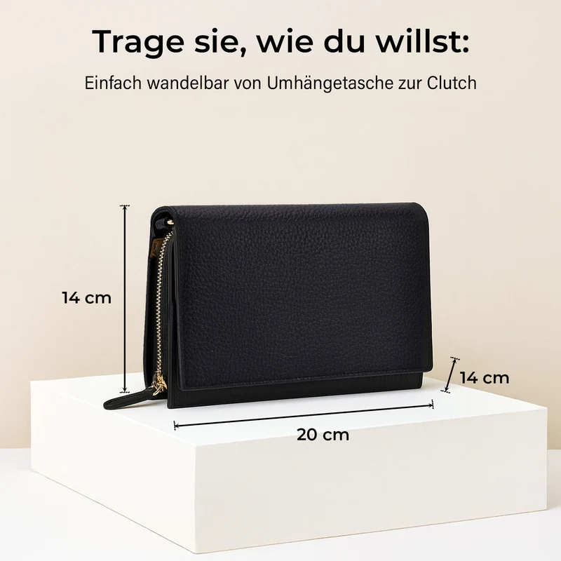 Crossbody-Tasche mit Überschlag und modischem Gliederriemen, RFID-Schutz, ca. 20x4x14 cm , Grün