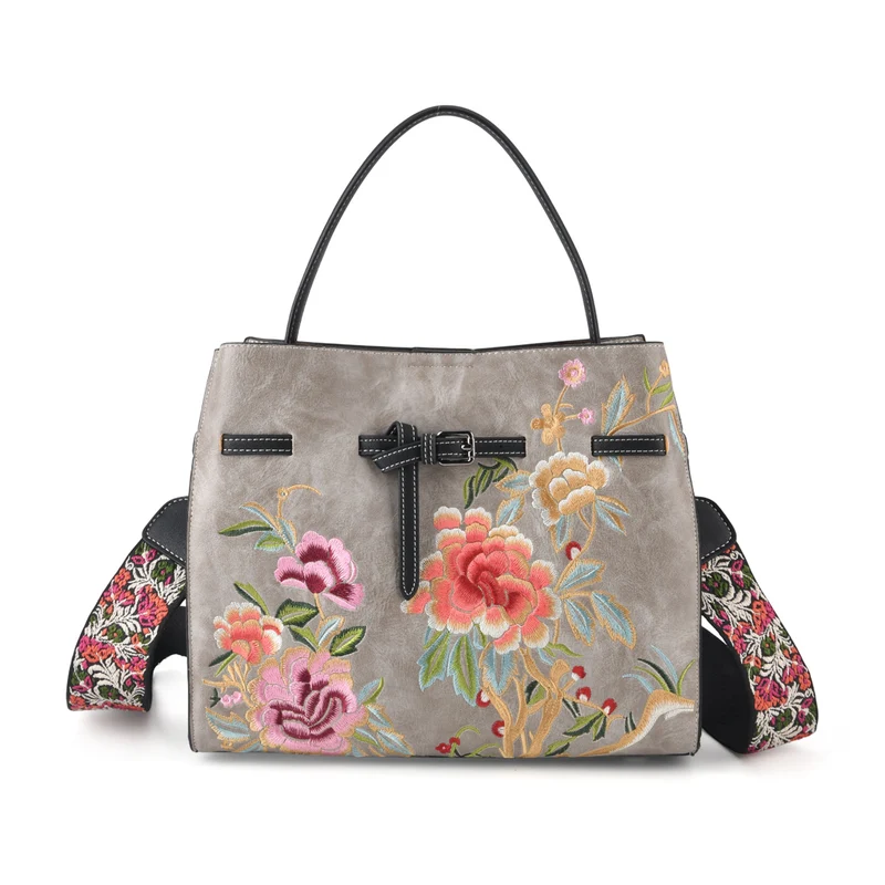 Florale Kunstprint Crossbody-Tasche mit Komfort-Schulterriemen, 30 x 13 x 23 cm, Orange