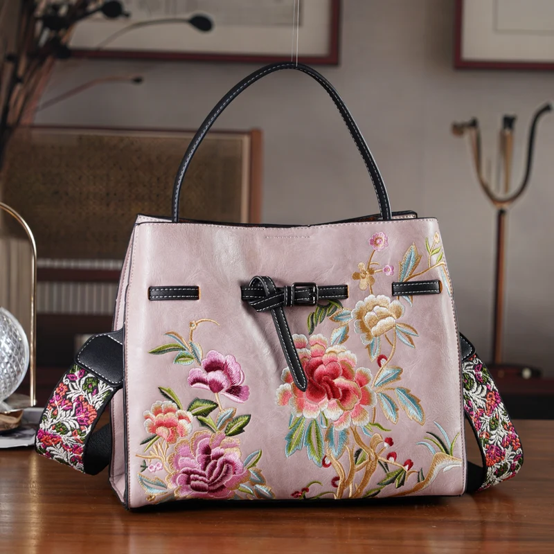 Florale Kunstprint Crossbody-Tasche mit Komfort-Schulterriemen, 30 x 13 x 23 cm, Orange
