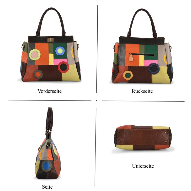Chaos by Elsie - Tote-Bag aus echtem Leder mit RFID geprägtes Krokodil-Design mit glänzendem Rautenmuster Größe: 31,5x15x31 cm