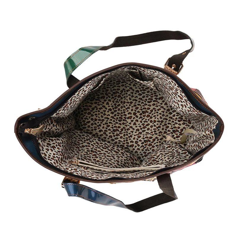 Chaos by Elsie - Tote-Bag aus echtem Leder mit RFID geprägtes Krokodil-Design mit glänzendem Rautenmuster Größe: 31,5x15x31 cm