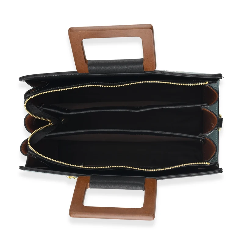 Florale Kunstprint Clutch-Crossbody-Tasche, 30 x 13 x 19 cm, Apricot