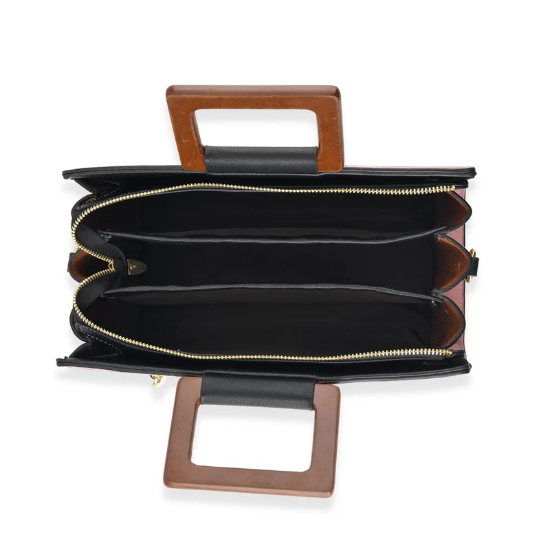 Florale Kunstprint Clutch-Crossbody-Tasche, 30 x 13 x 19 cm, Apricot