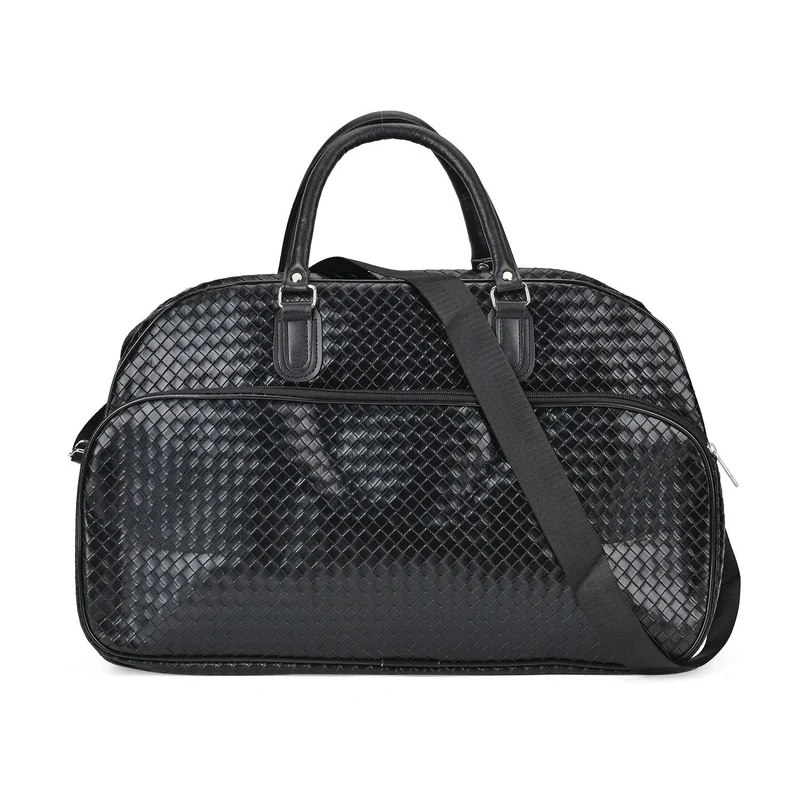 Elegante Reisetasche - PU-Außenseite, Braune Gurte, 54 x 34 x 24 cm, braun