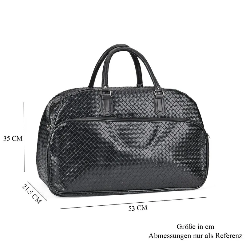 Elegante Reisetasche - PU-Außenseite, Braune Gurte, 54 x 34 x 24 cm, braun