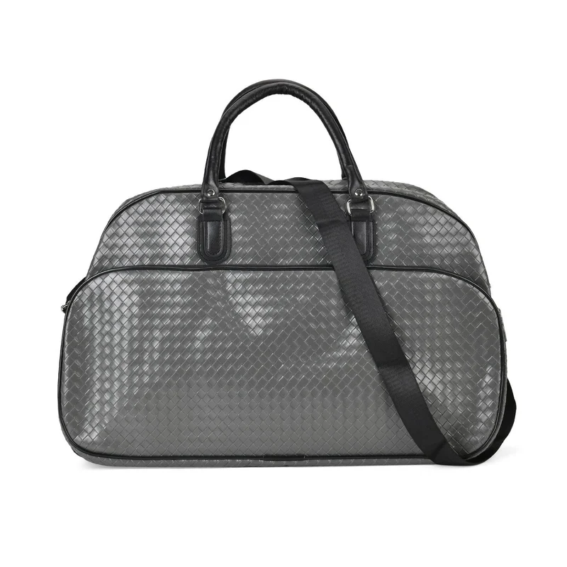 Elegante Reisetasche - PU-Außenseite, Braune Gurte, 54 x 34 x 24 cm, braun