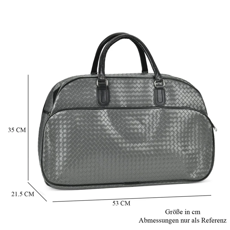Elegante Reisetasche - PU-Außenseite, Braune Gurte, 54 x 34 x 24 cm, braun
