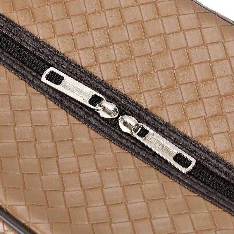 Elegante Reisetasche - PU-Außenseite, Braune Gurte, 54 x 34 x 24 cm, braun