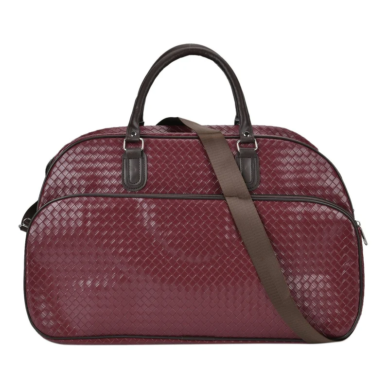 Elegante Reisetasche - PU-Außenseite, Braune Gurte, 54 x 34 x 24 cm, braun