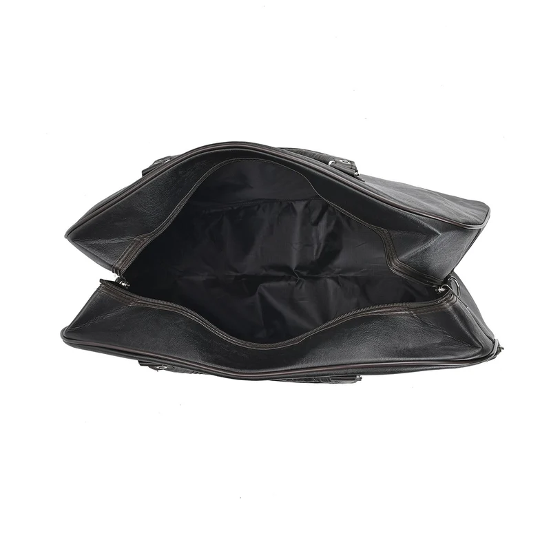 Stylische PU-Leder Reisetasche, Maße: 54x24x34 cm, Schwarz