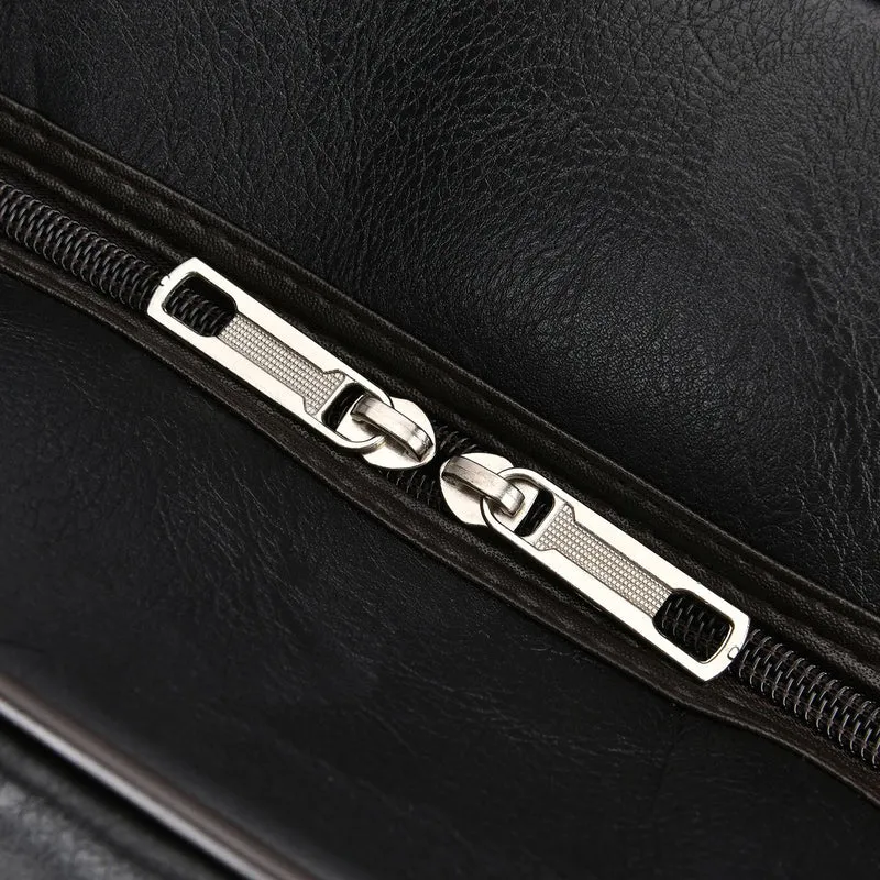 Stylische PU-Leder Reisetasche, Maße: 54x24x34 cm, Schwarz