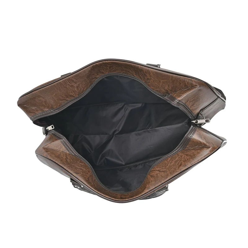 Stylische PU-Leder Reisetasche, Maße: 54x24x34 cm, Schwarz