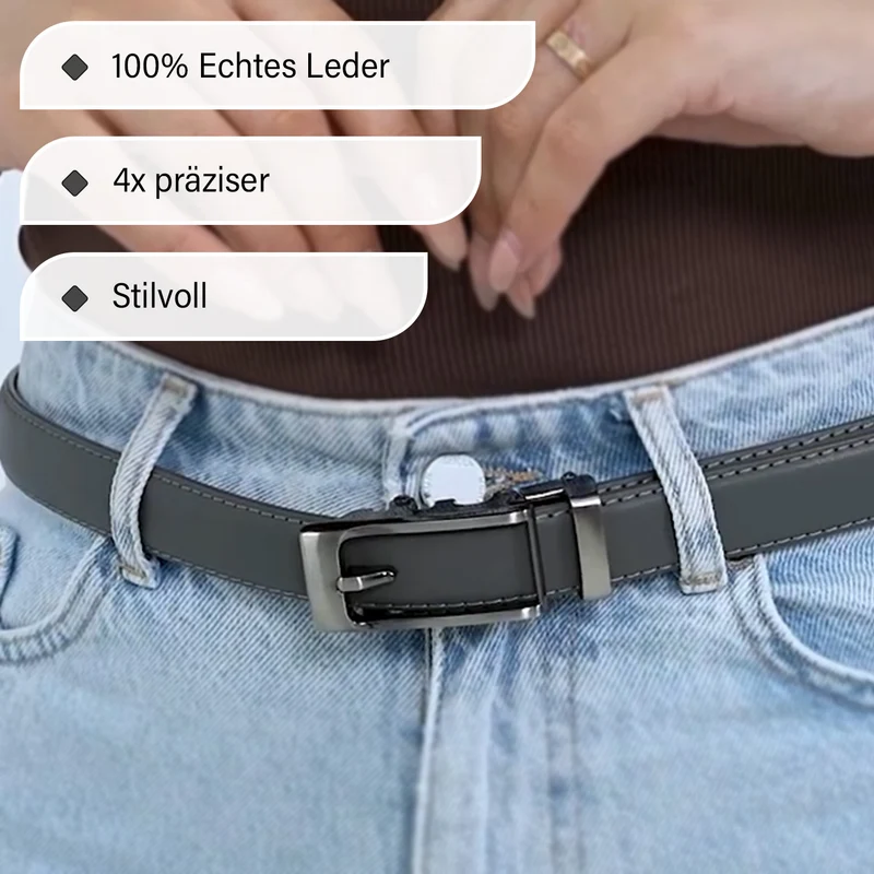 Automatik-Schnallen Ledergürtel - Klassisch Unisex, Rot