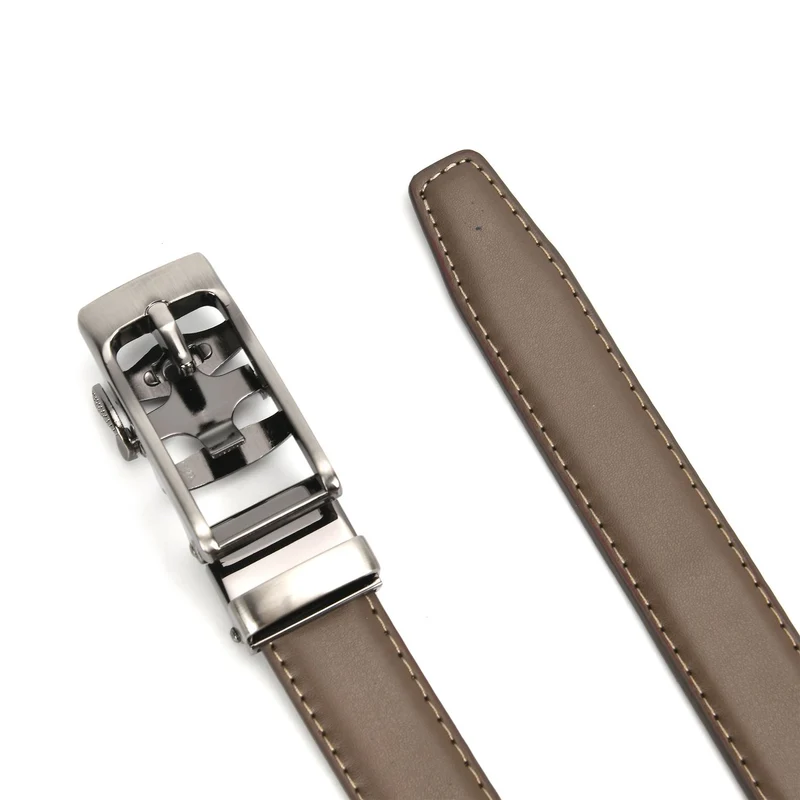 Automatik-Schnallen Ledergürtel - Klassisch Unisex, Rot