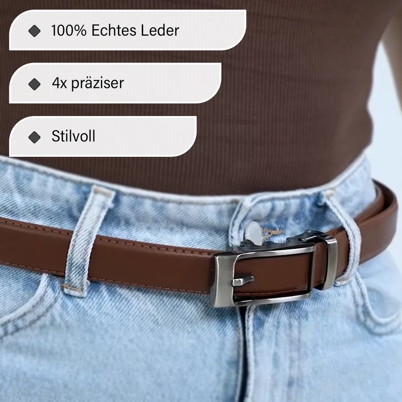 Automatik-Schnallen Ledergürtel - Klassisch Unisex, Rot