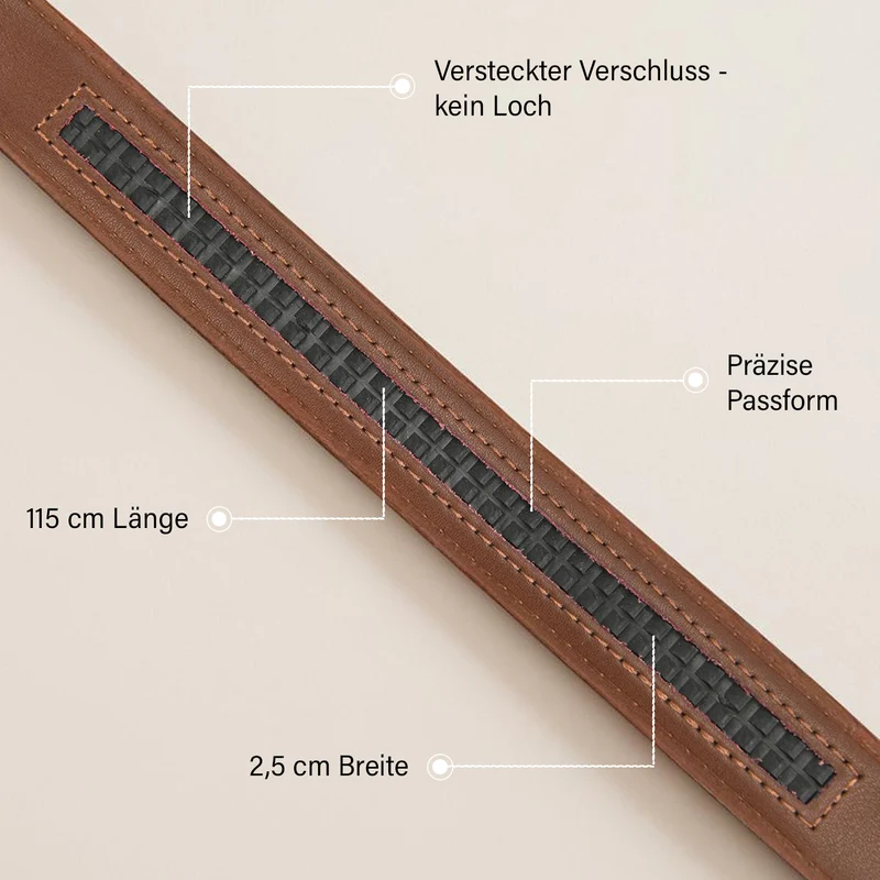 Automatik-Schnallen Ledergürtel - Klassisch Unisex, Rot