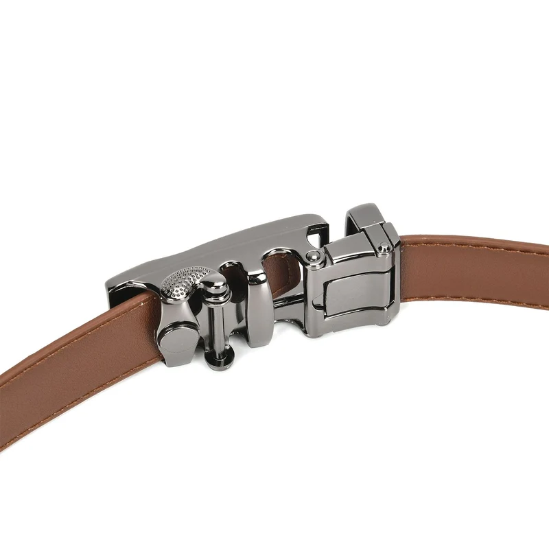 Automatik-Schnallen Ledergürtel - Klassisch Unisex, Rot